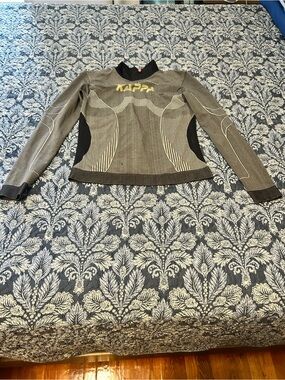 Kappa Gray Long Sleeve Sport Top with Yellow Logo